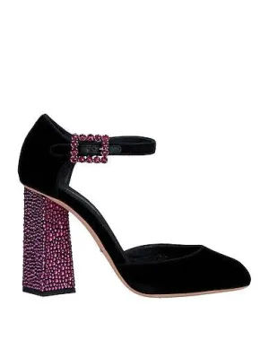 Dolce & Gabbana Black Velvet Crystal Pumps