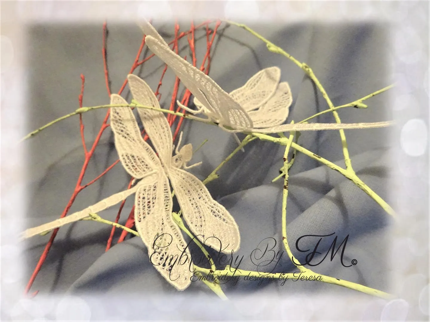 Dragonfly lace 3D / two sizes / 5x7 hoop and 4x4 hoop
