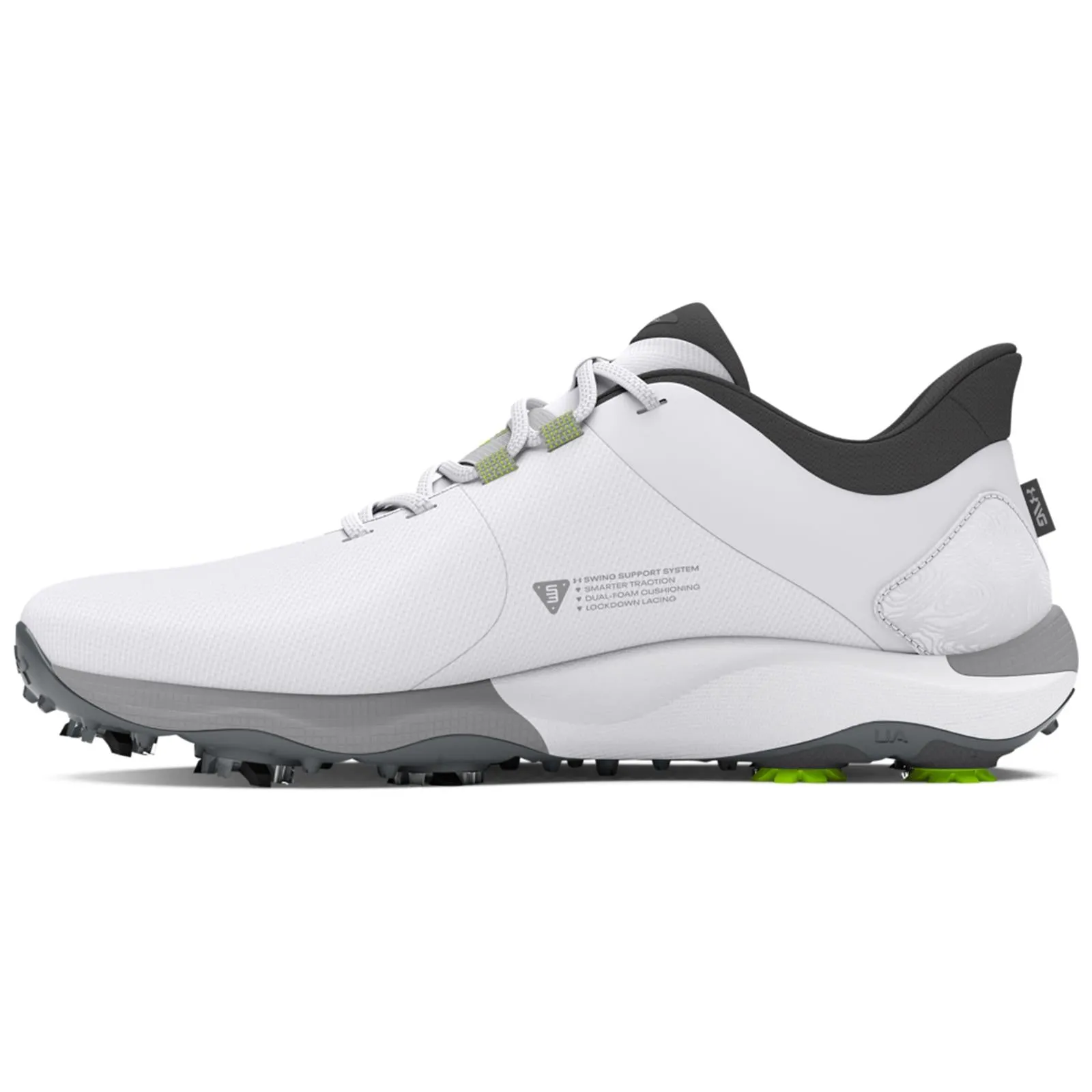 Drive Pro Wide Spiked Golf Shoes White/Grey - 2024