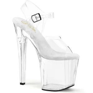 ENCHANT-708 Clear Platform 8 Inch High Heel