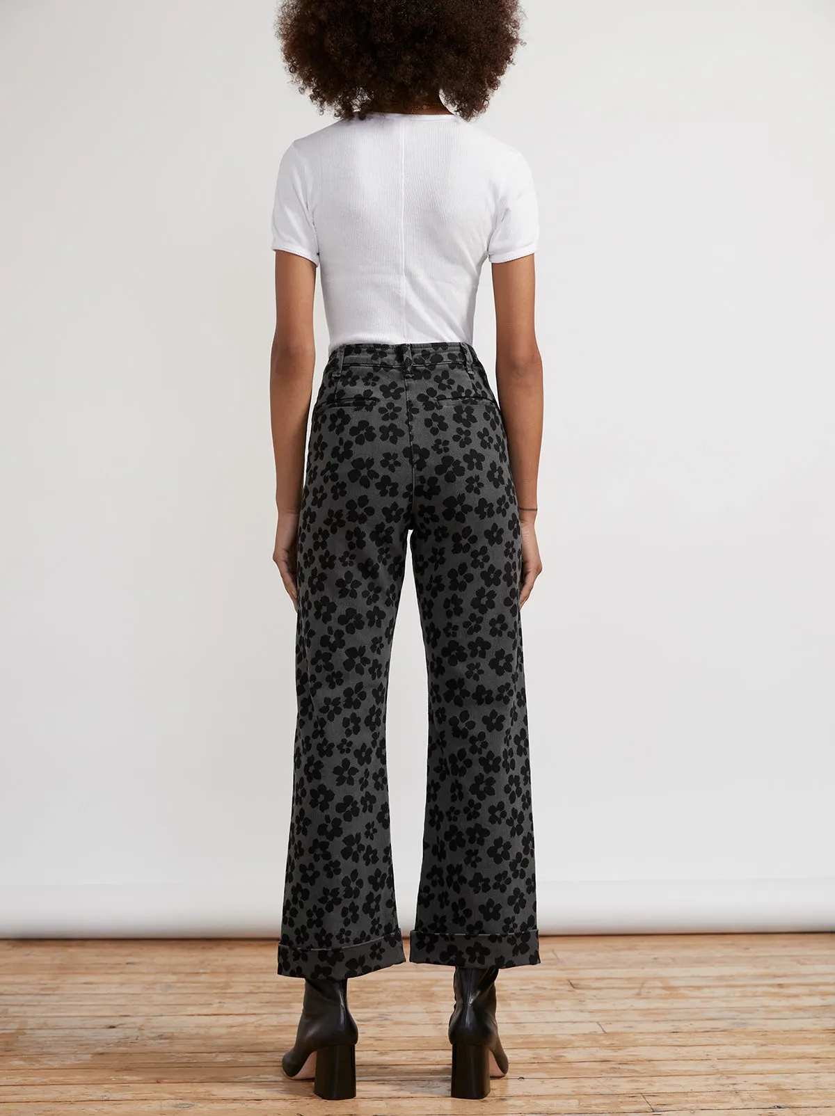 Faith Grey Floral Printed Trousers