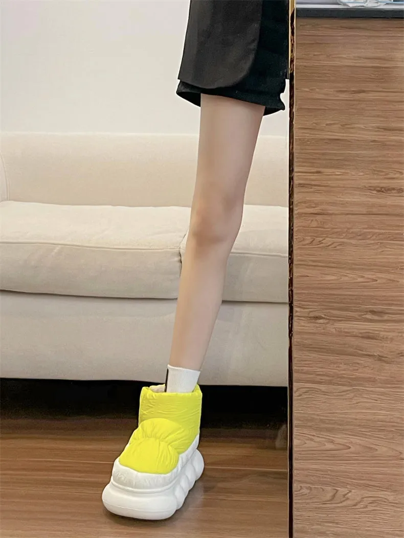 Flavia Fluff Nylon Ankle Boots