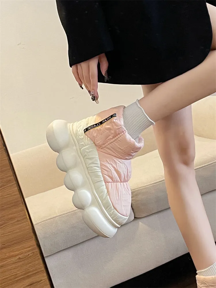 Flavia Fluff Nylon Ankle Boots
