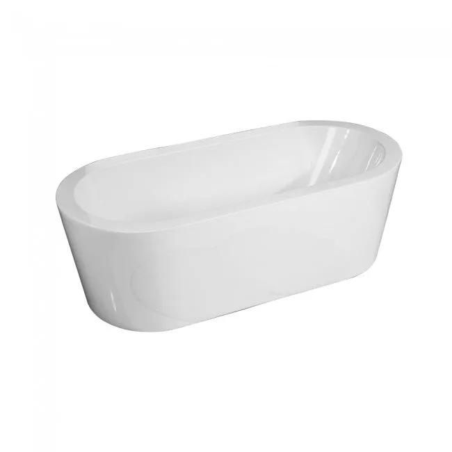 Free Standing Bath Tub 60"L x 32"W x 23"H, Acrylic, Glossy, Oval, Center Drain, 48 Gallons