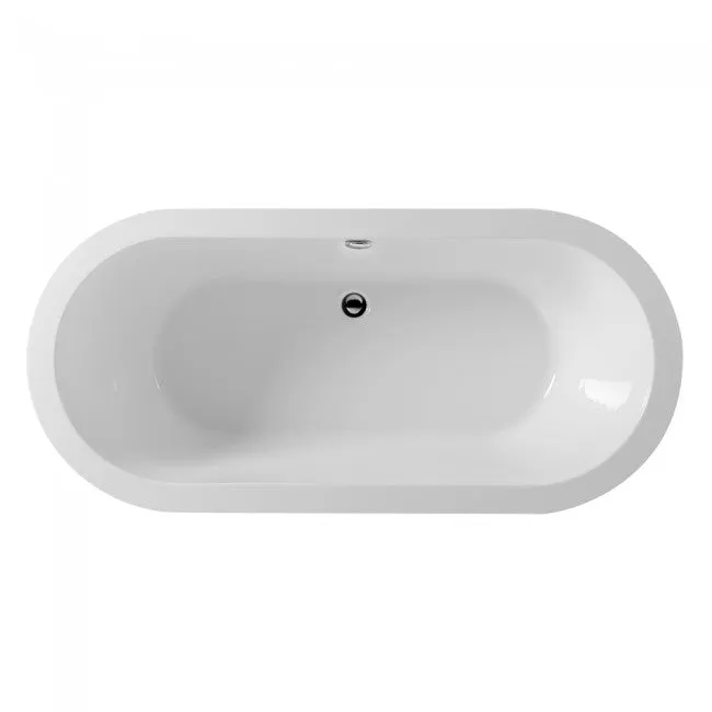 Free Standing Bath Tub 60"L x 32"W x 23"H, Acrylic, Glossy, Oval, Center Drain, 48 Gallons