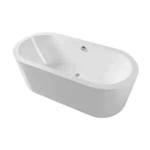 Free Standing Bath Tub 60"L x 32"W x 23"H, Acrylic, Glossy, Oval, Center Drain, 48 Gallons