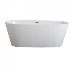 Free Standing Bath Tub 63"L x 30"W x 23"H, Acrylic, Glossy, Oval, Center Drain, 68 Gallons