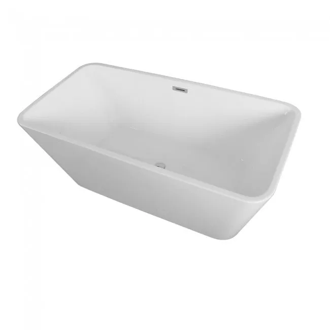 Free Standing Bath Tub 63"L x 32"W x 24"H, Acrylic, Glossy, Rectangular, Center Drain, 74 Gallons