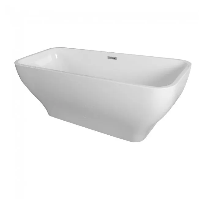 Free Standing Bath Tub 67"L x 28"W x 24"H, Acrylic, Glossy, Curved Oval, Center Drain, 71 Gallons