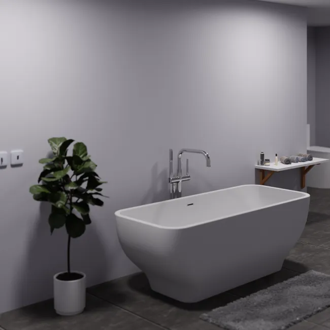 Free Standing Bath Tub 67"L x 28"W x 24"H, Acrylic, Glossy, Curved Oval, Center Drain, 71 Gallons