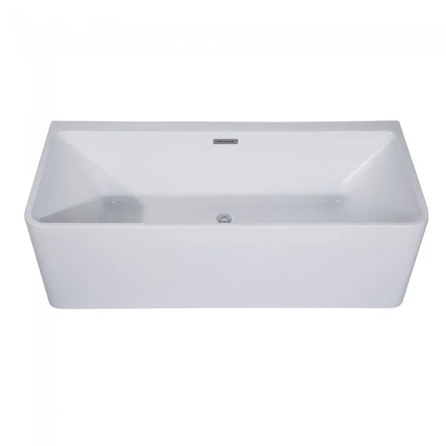 Free Standing Bath Tub 67"L x 30"W x 23"H, Acrylic, Glossy, Freestanding, Center Drain, 68 Gallons
