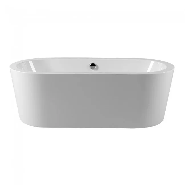 Free Standing Bath Tub 67"L x 32"W x 23"H, Acrylic, Glossy, Oval, Center Drain, 57 Gallons