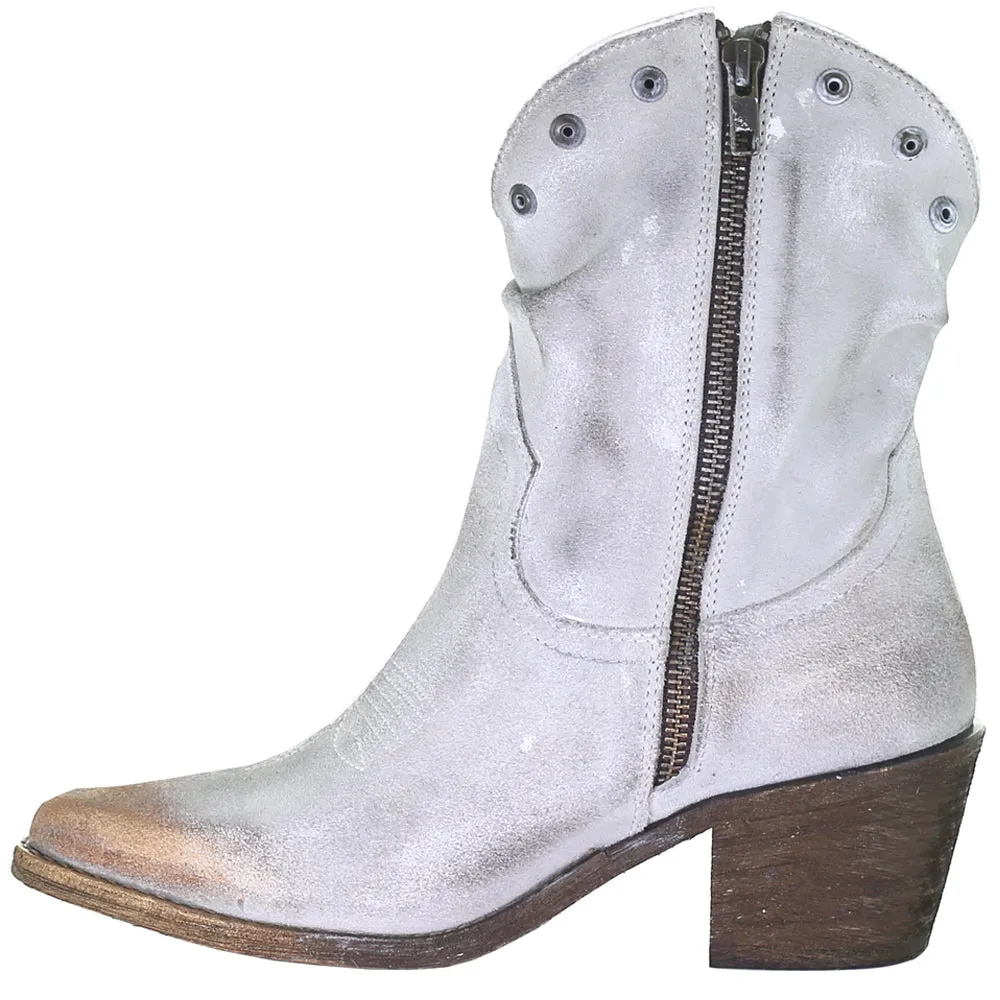 Fringe Studded Metallic Cowboy Booties