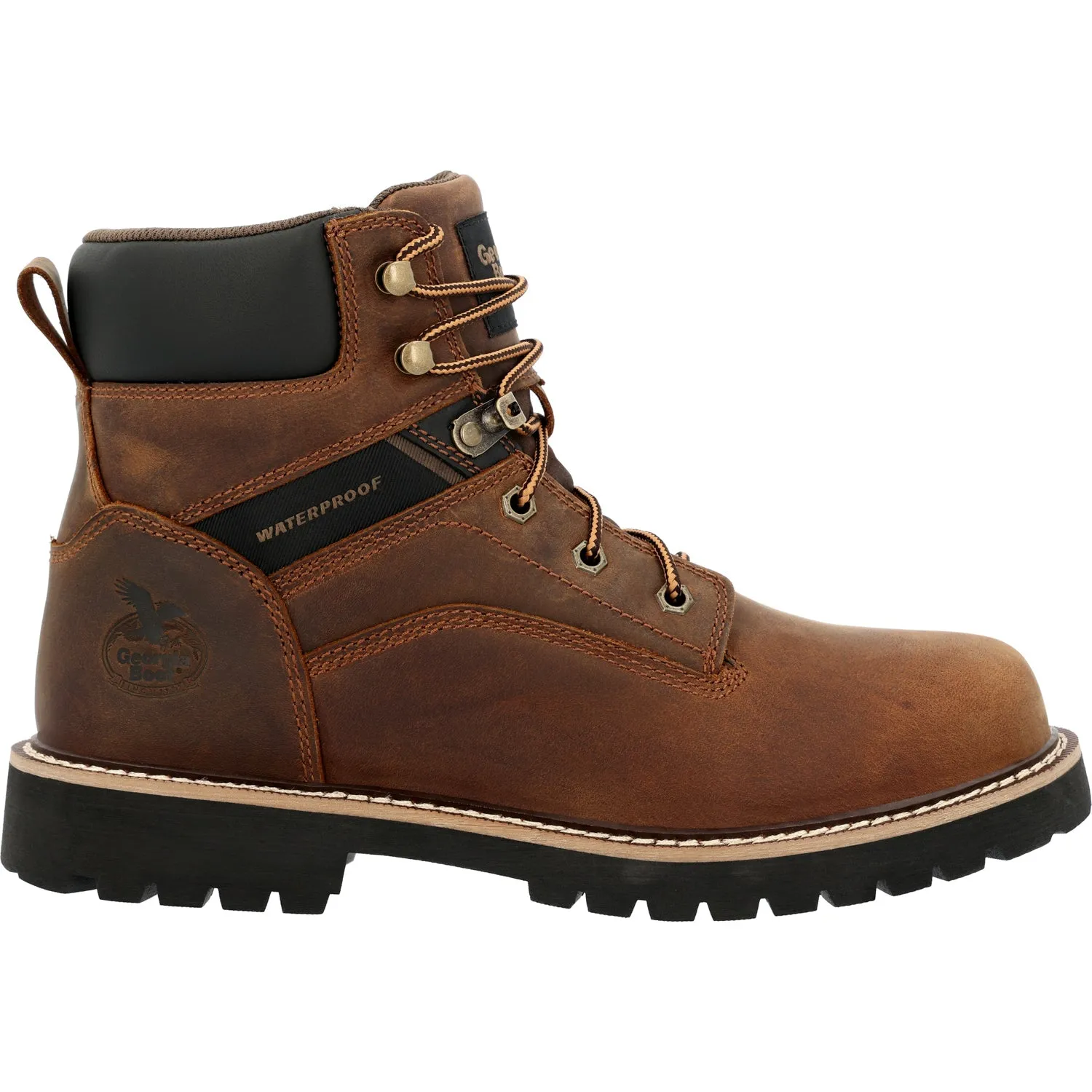 Georgia Mens Core 37 Waterproof Brown Leather Work Boots