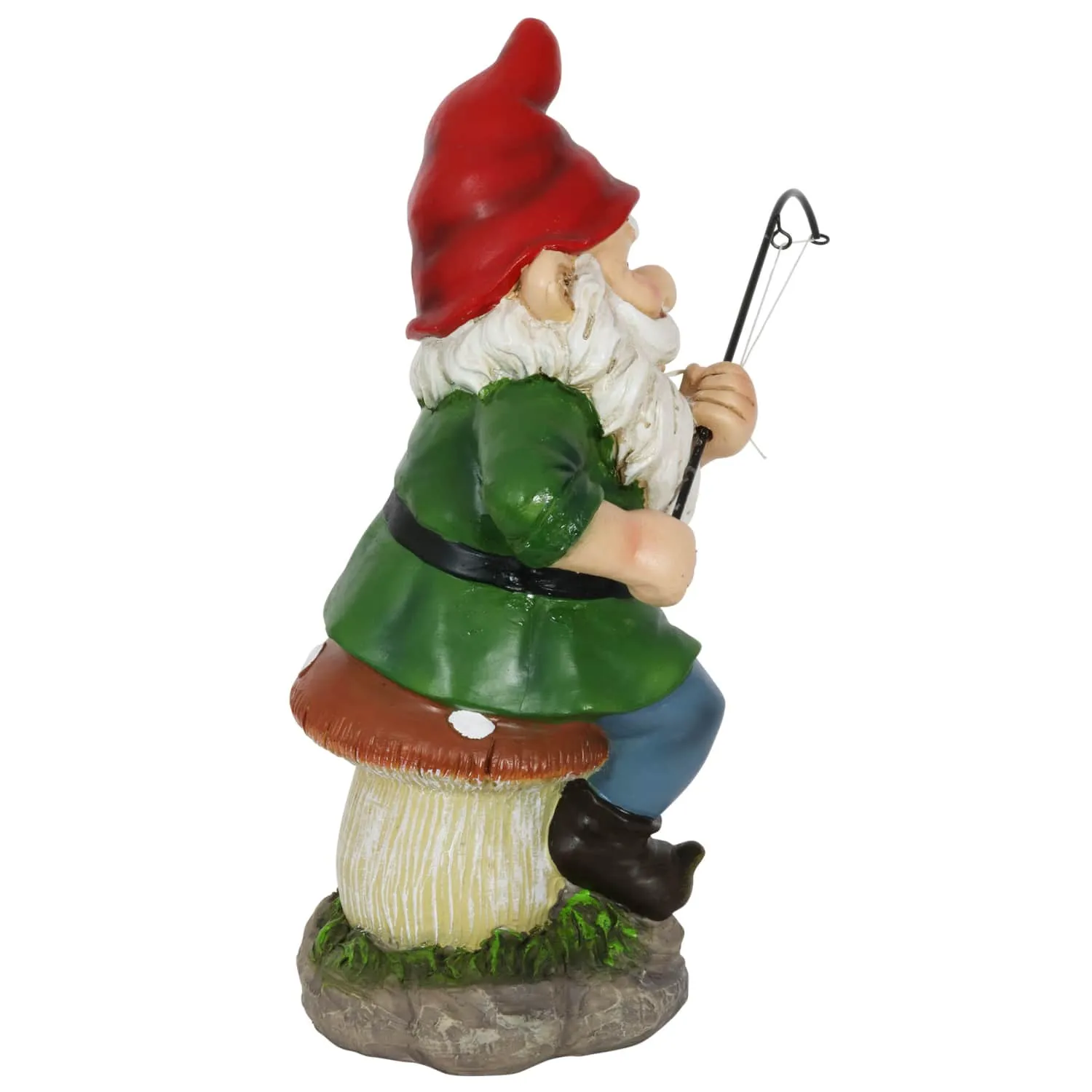 Good Time Fishing Frodo Red Hat Gnome Statue, 11 Inches