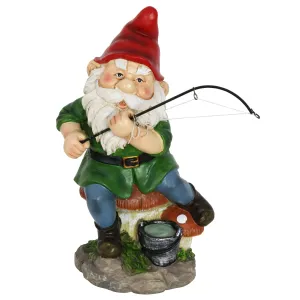 Good Time Fishing Frodo Red Hat Gnome Statue, 11 Inches
