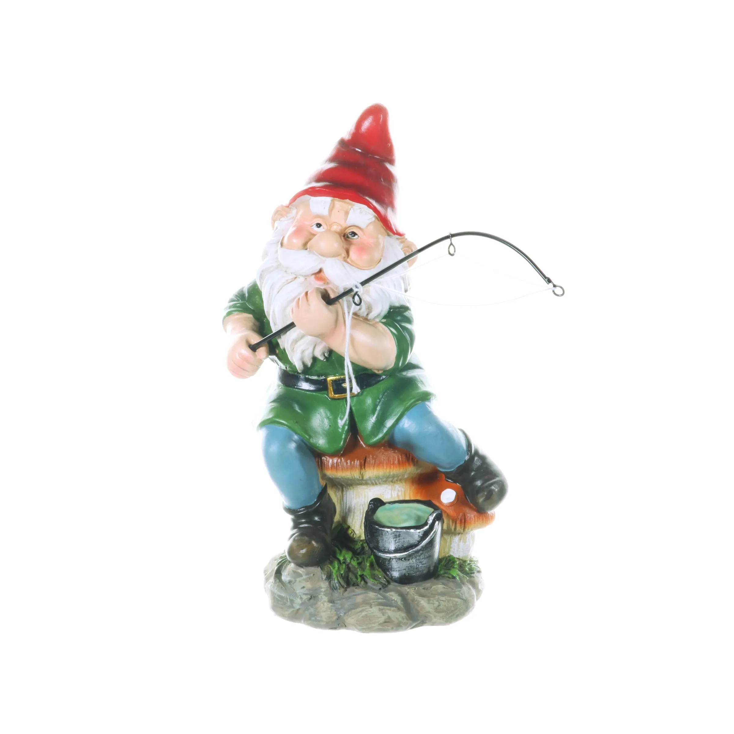 Good Time Fishing Frodo Red Hat Gnome Statue, 11 Inches