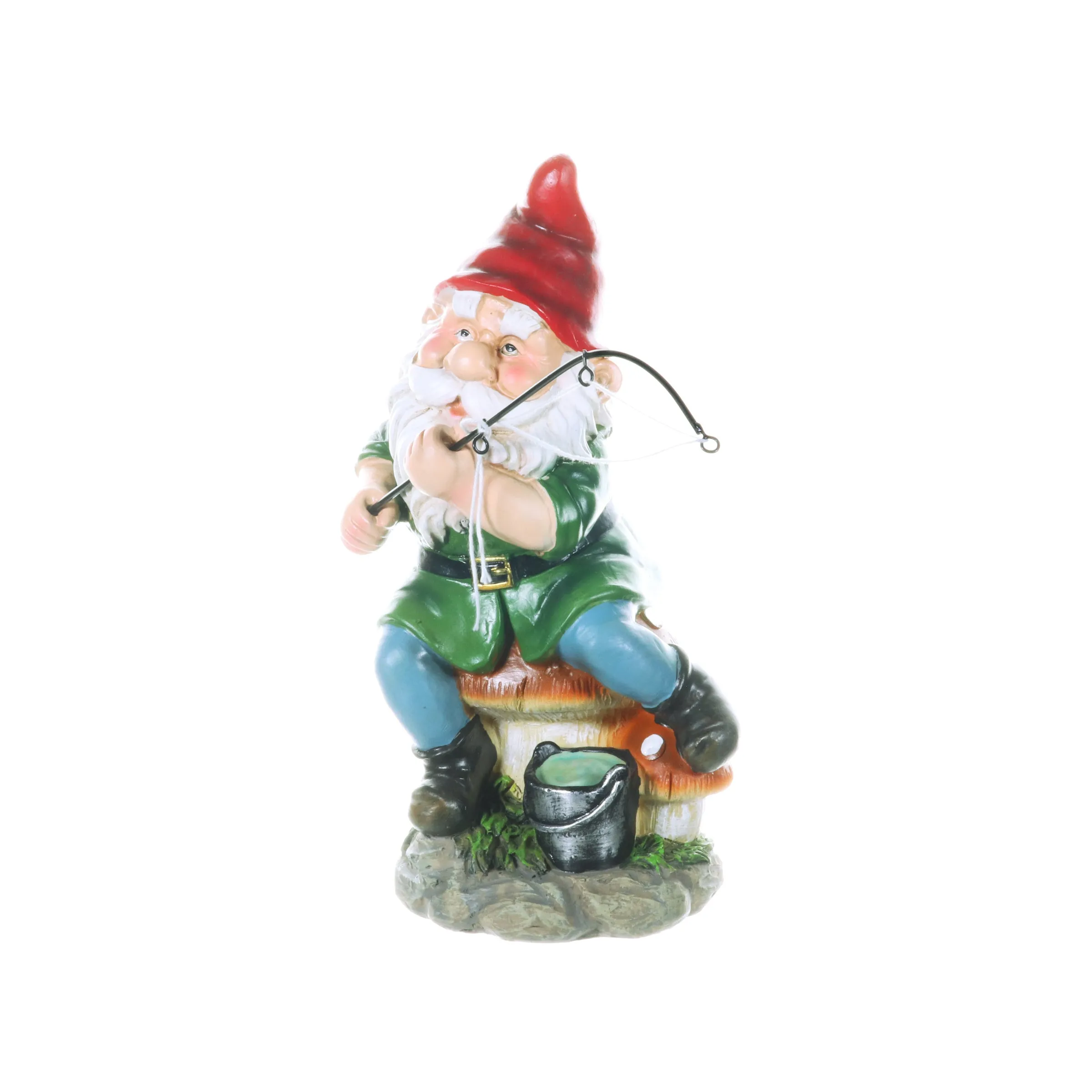 Good Time Fishing Frodo Red Hat Gnome Statue, 11 Inches