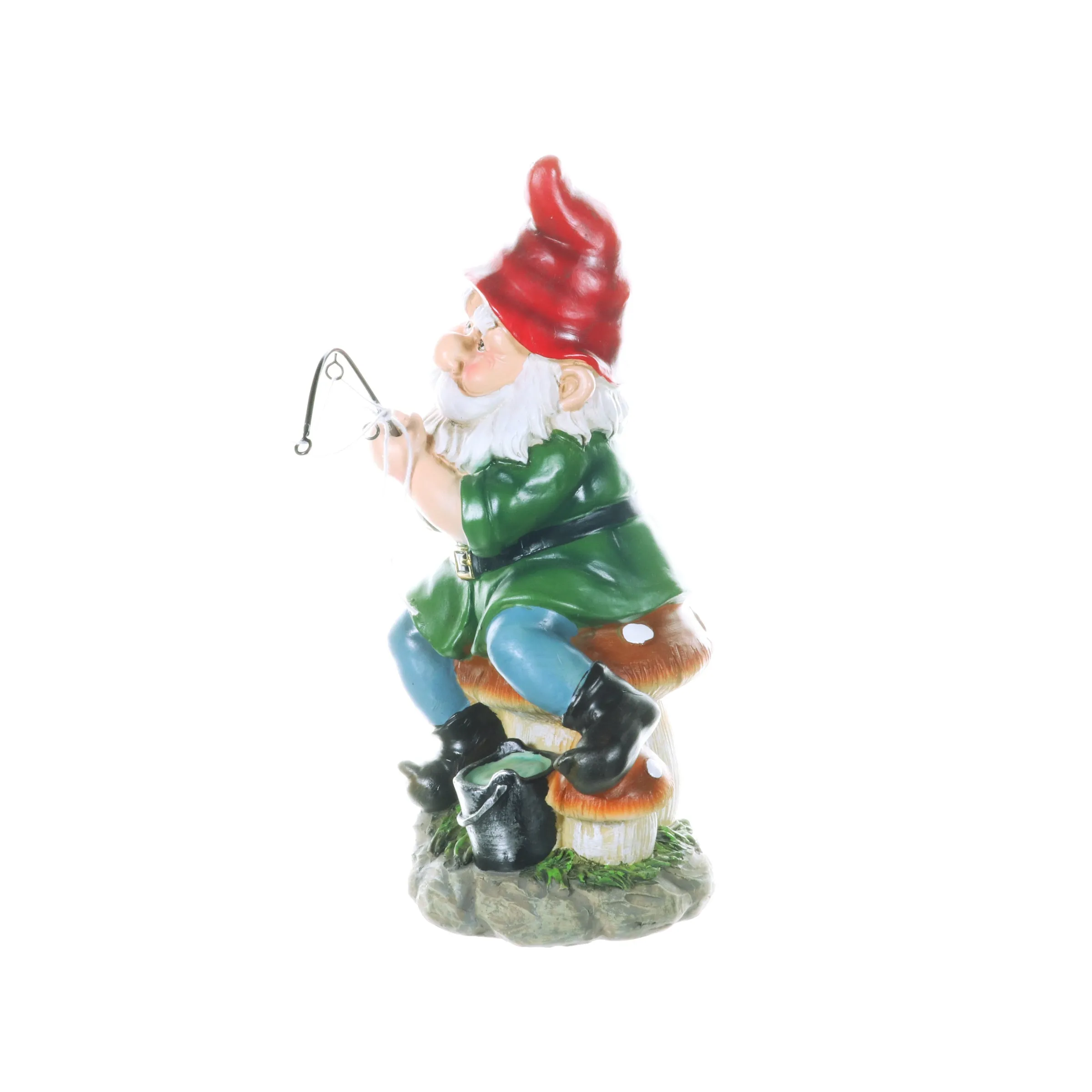 Good Time Fishing Frodo Red Hat Gnome Statue, 11 Inches