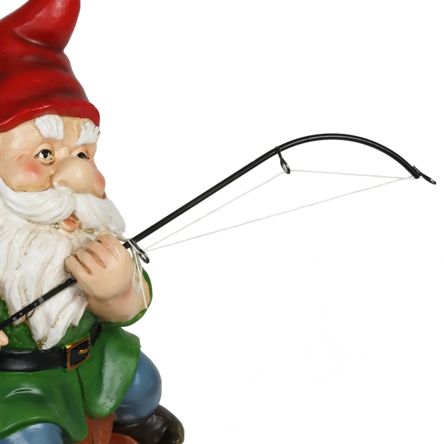 Good Time Fishing Frodo Red Hat Gnome Statue, 11 Inches