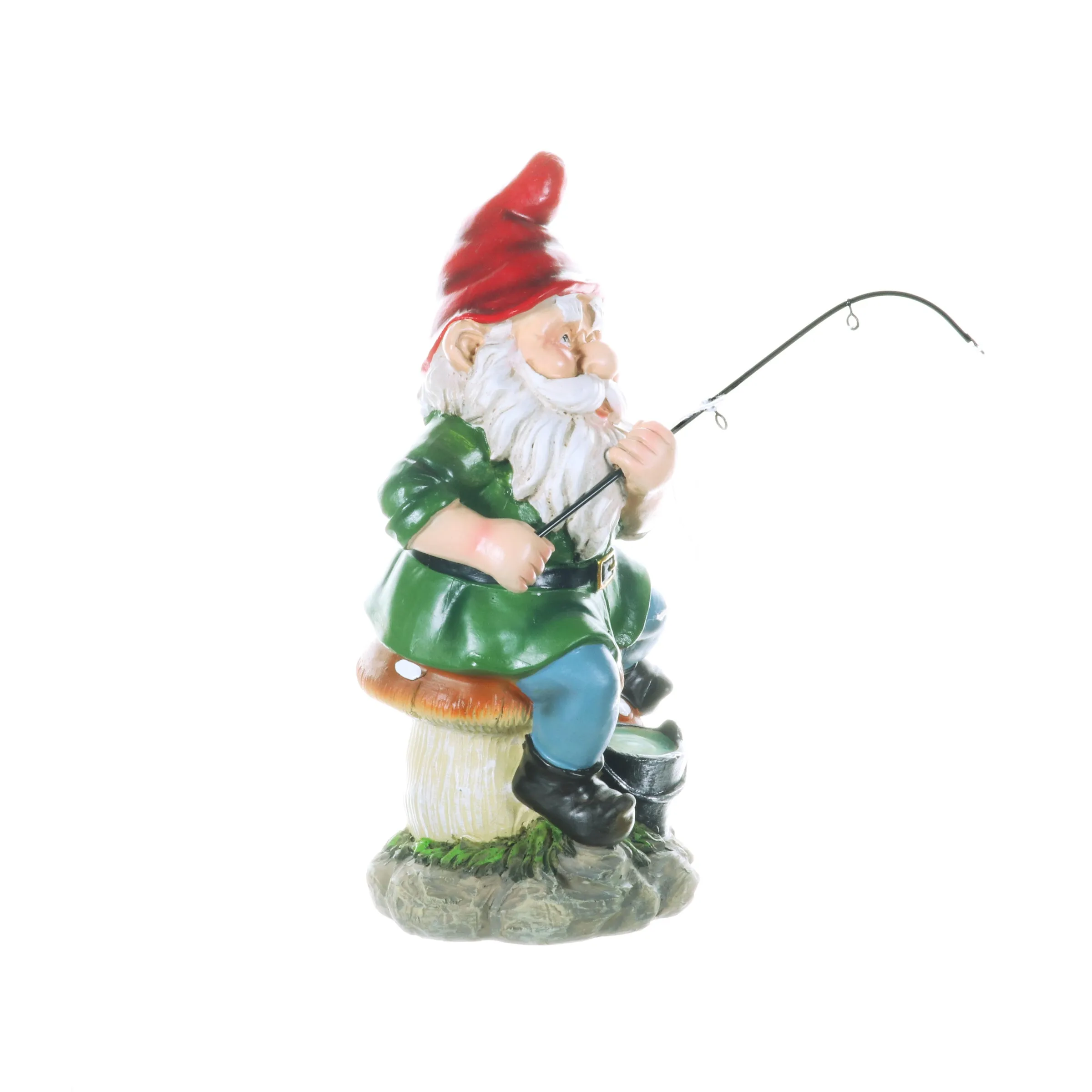 Good Time Fishing Frodo Red Hat Gnome Statue, 11 Inches