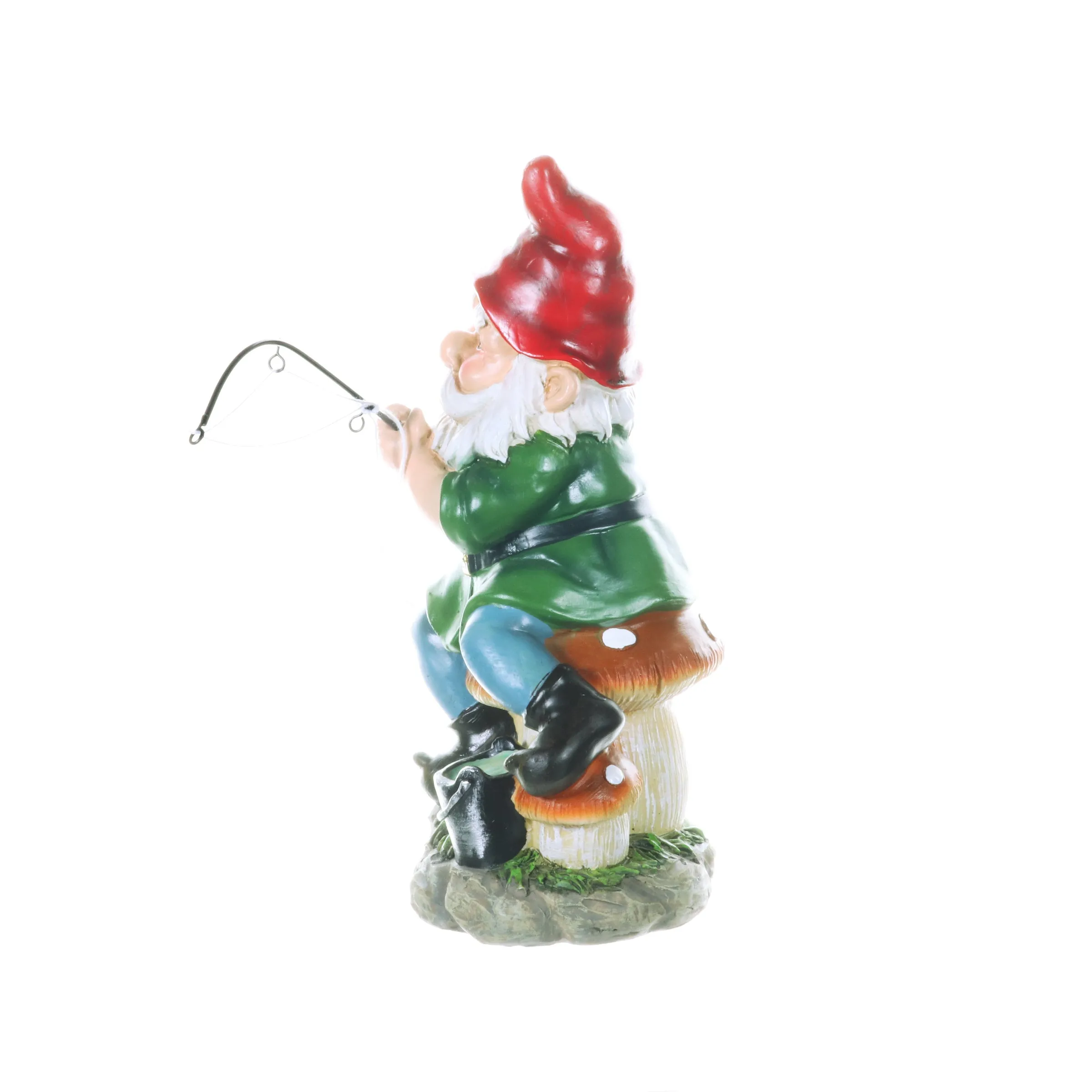 Good Time Fishing Frodo Red Hat Gnome Statue, 11 Inches