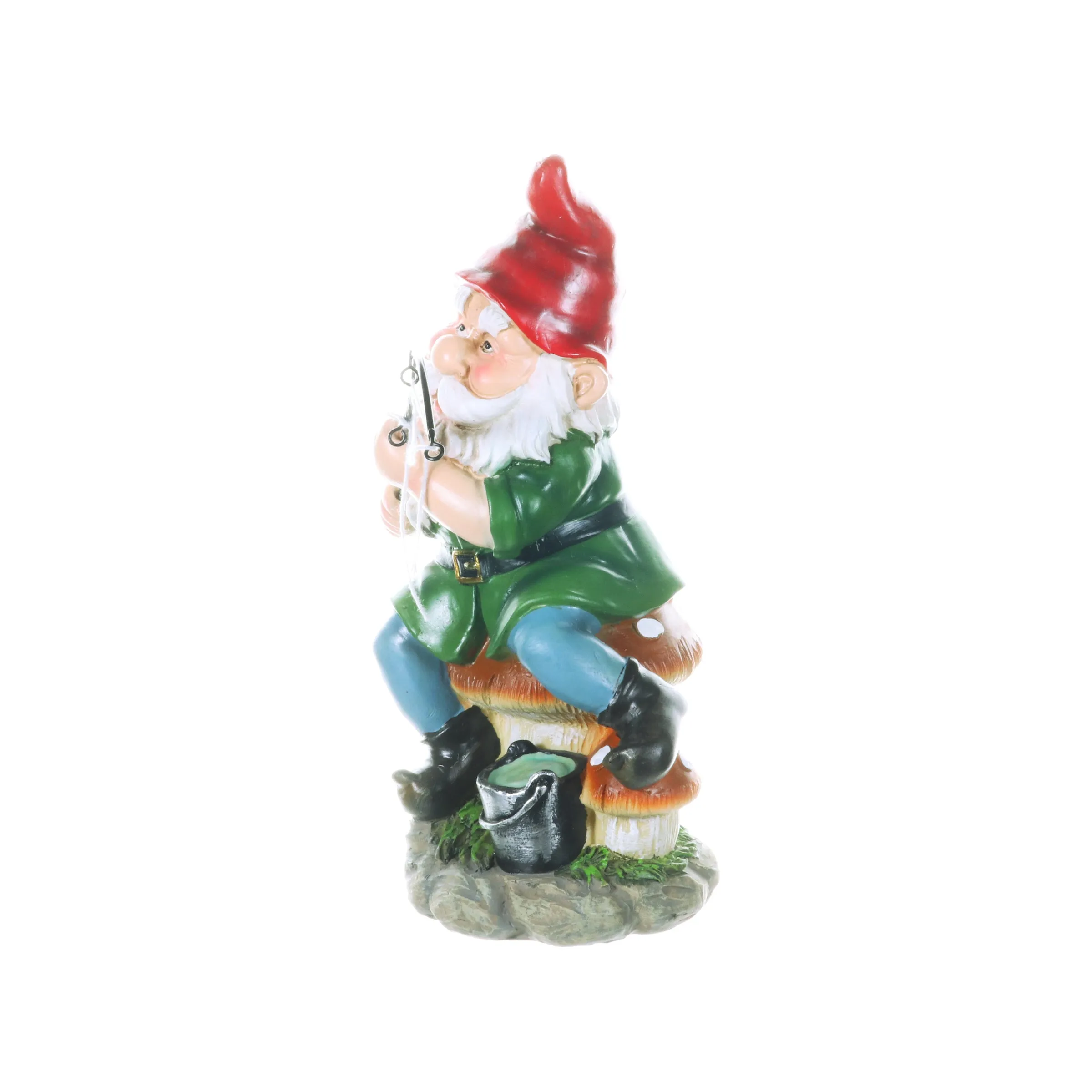 Good Time Fishing Frodo Red Hat Gnome Statue, 11 Inches