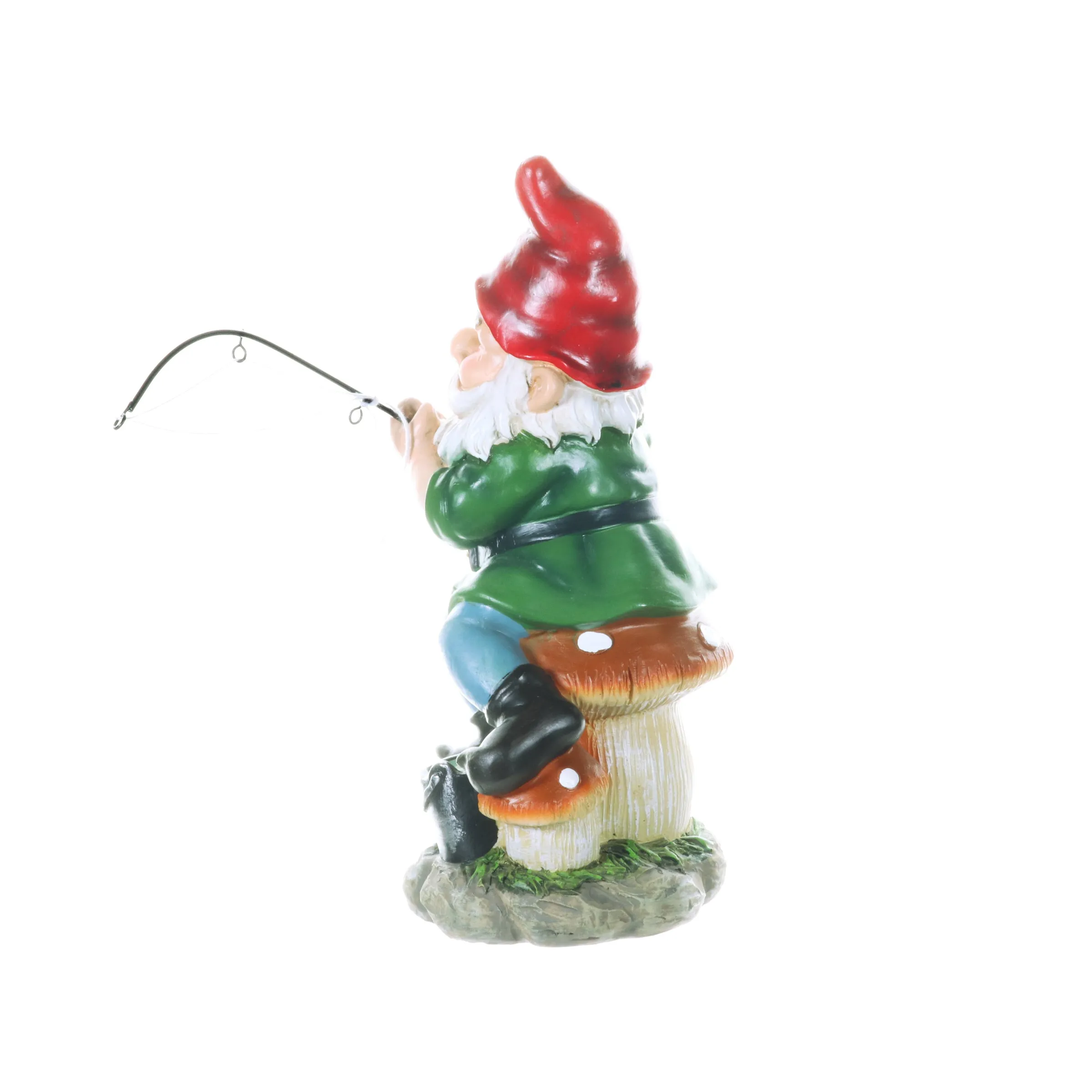 Good Time Fishing Frodo Red Hat Gnome Statue, 11 Inches