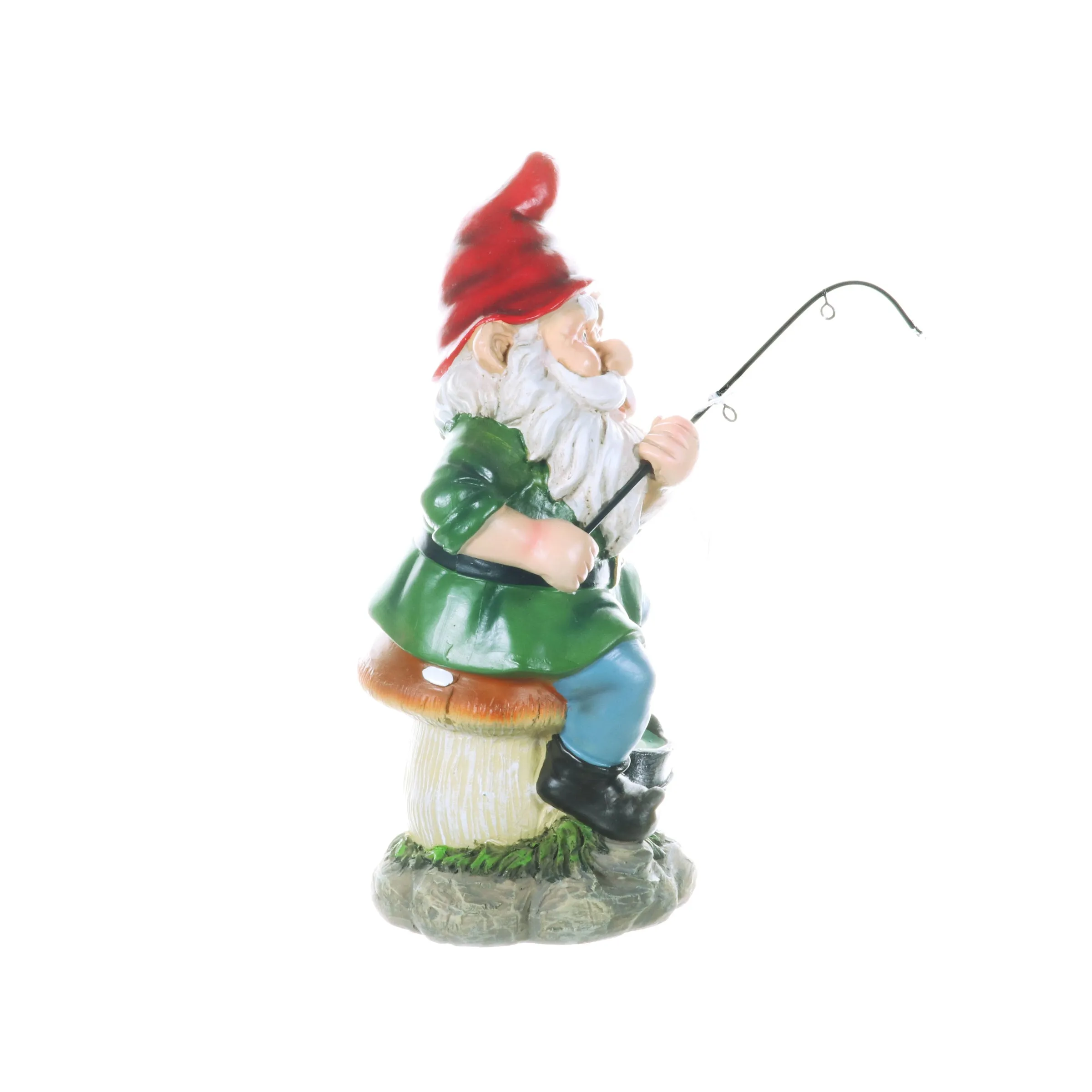 Good Time Fishing Frodo Red Hat Gnome Statue, 11 Inches