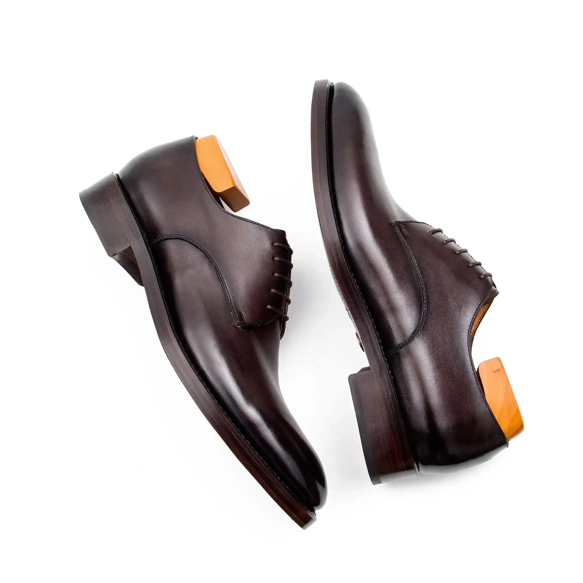 Goodyear Handmade Leather Derby Shoes coffee