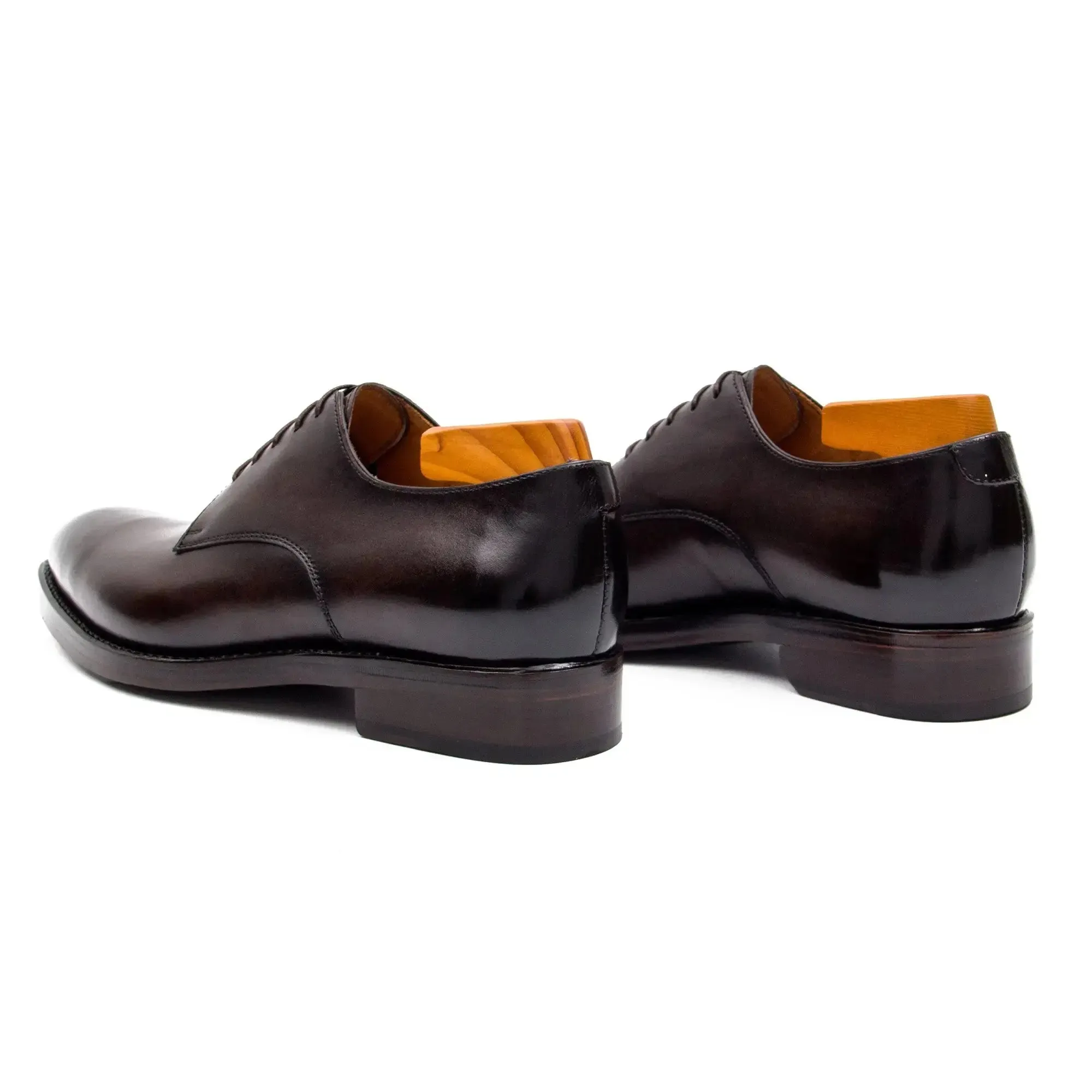 Goodyear Handmade Leather Derby Shoes coffee