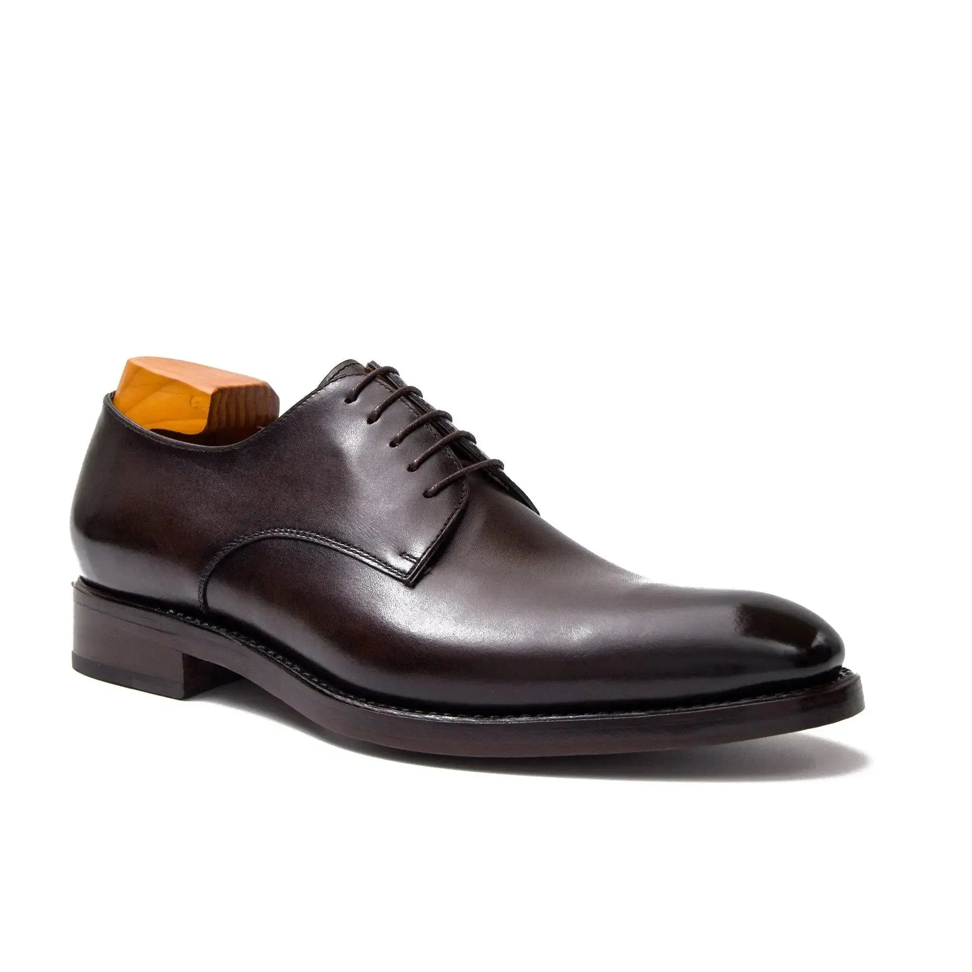Goodyear Handmade Leather Derby Shoes coffee