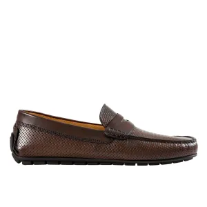 HENRY SARTORIAL Calf Driving Shoes with Leather Trim BROWN