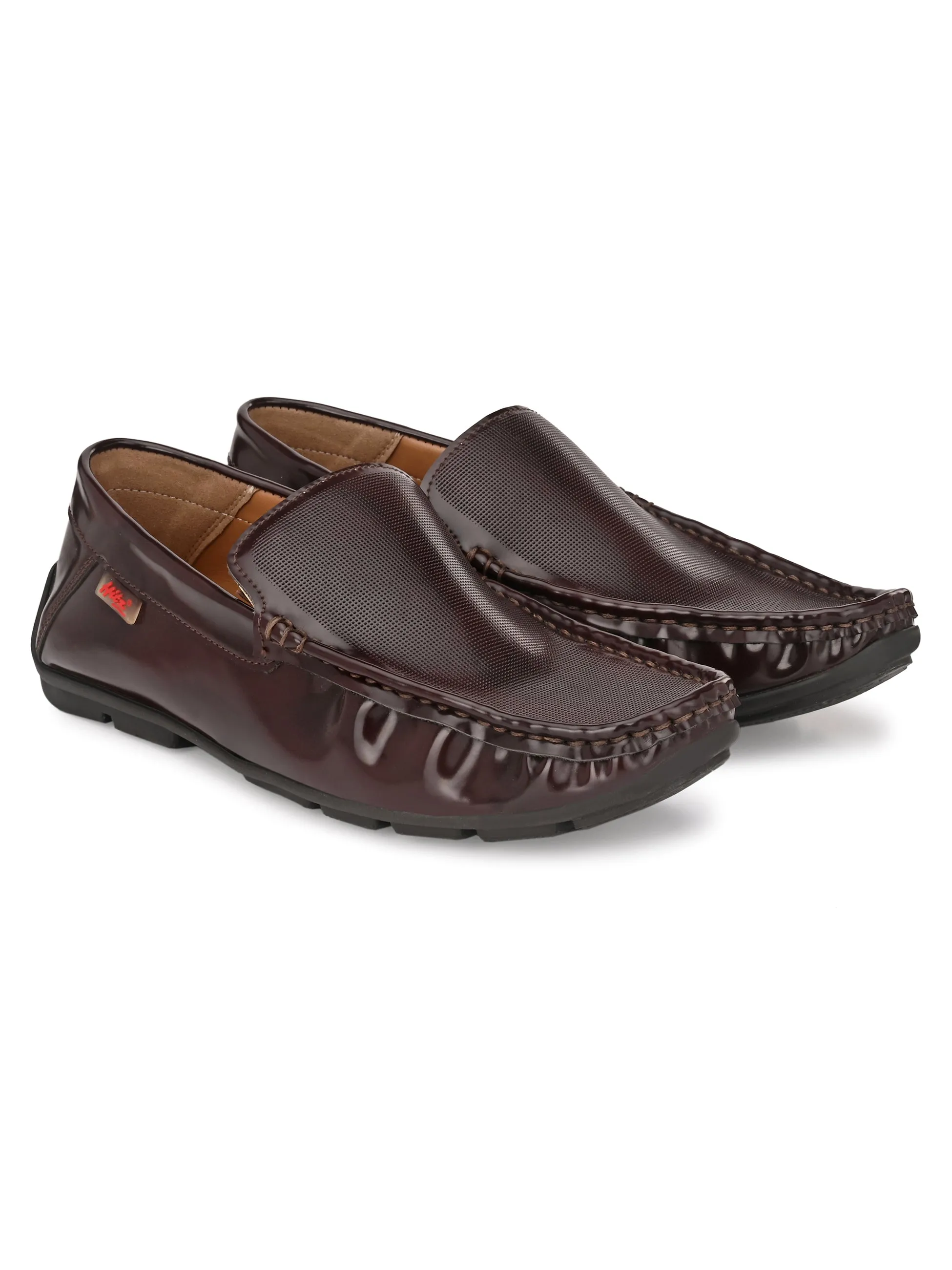 Hitz Men's Brown Synthetic Slip-On Loafer Shoes