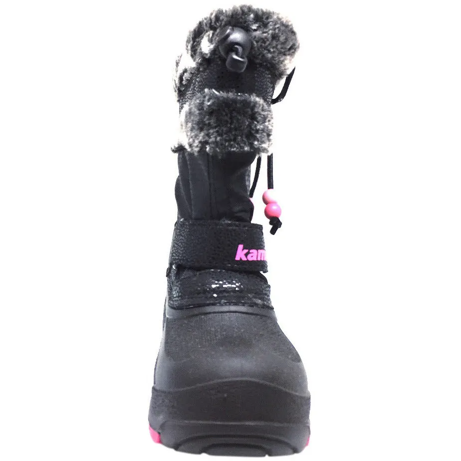 Kamik Plume Girl's Faux Fur Lined Waterproof Snow Protection Warm Winter Snow Boots