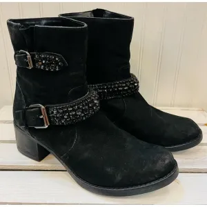 Kurt Geiger Carvela Black Studded Buckle Booties - Size 39