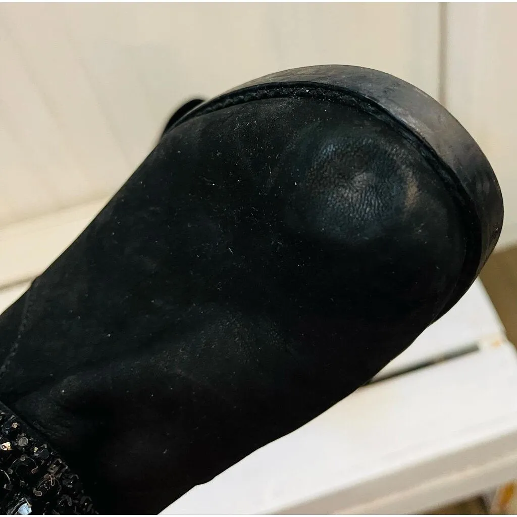 Kurt Geiger Carvela Black Studded Buckle Booties - Size 39