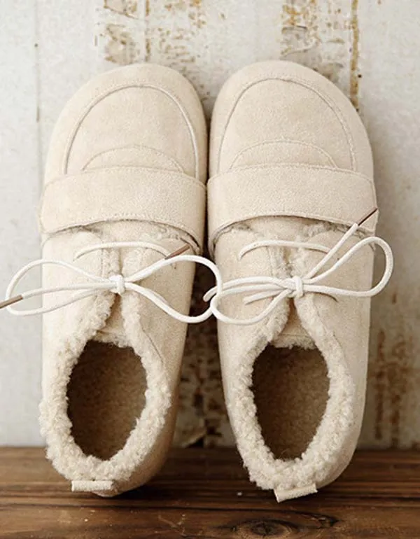 Lace-up Suede Winter Velvet Shoes