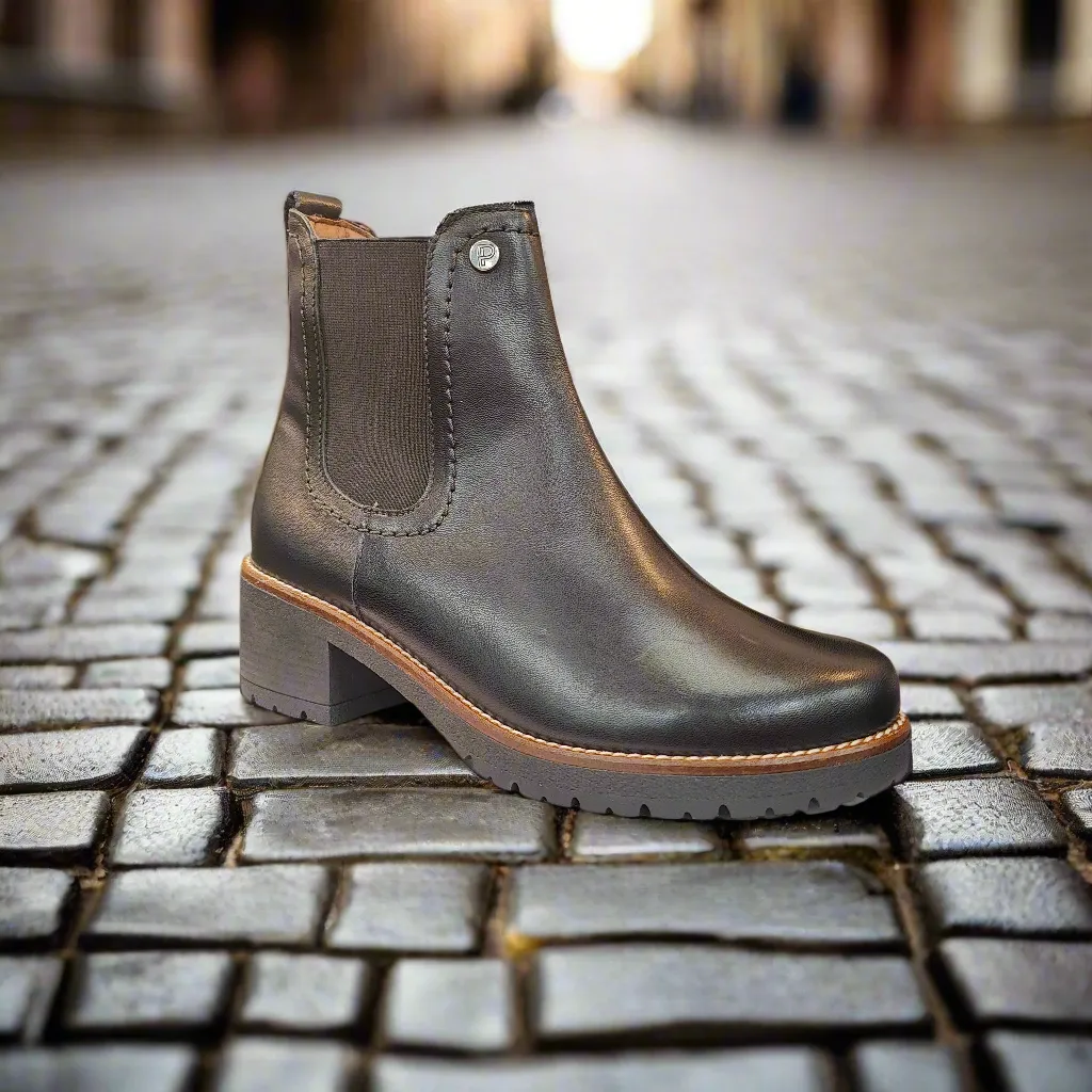 Ladies Pitillos Chunky Chelsea Boots Black 20022 sale