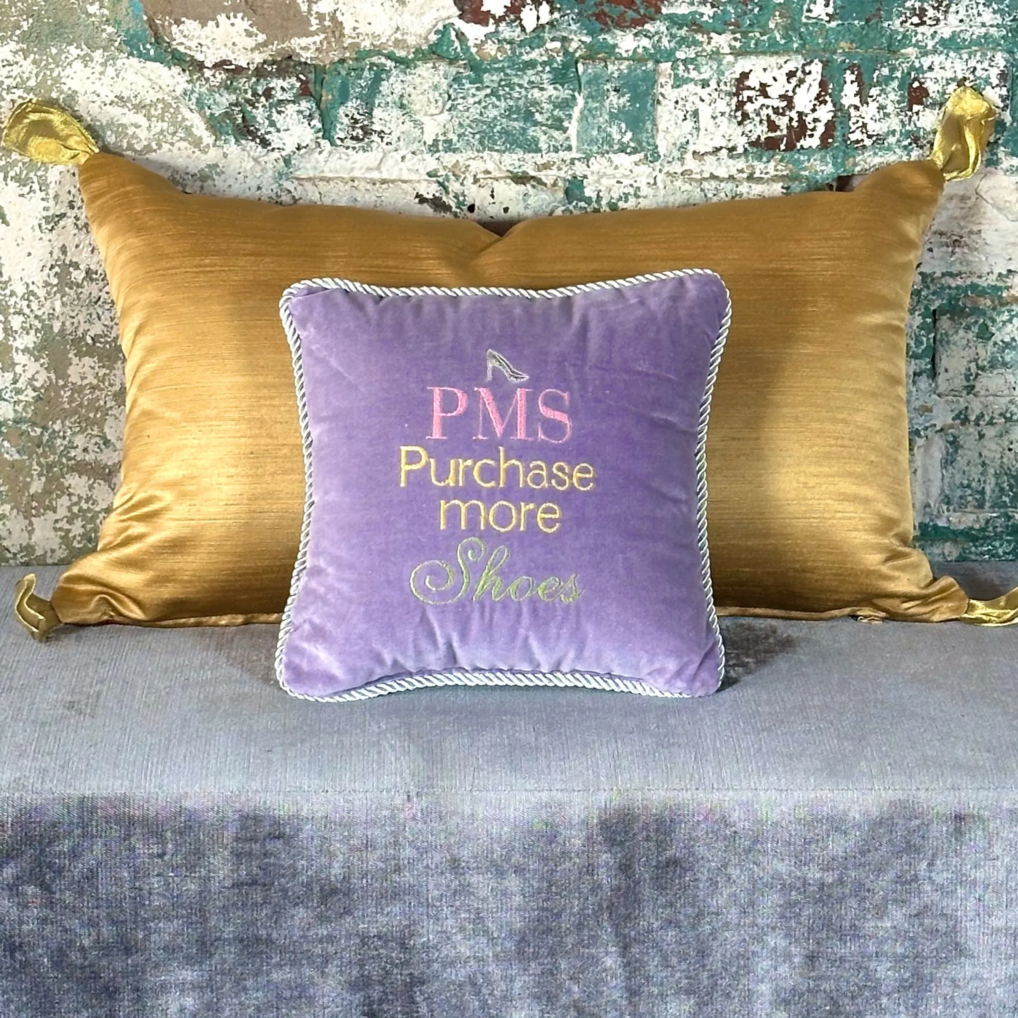 Lavender 100% Velvet Phrase Pillow 10x10