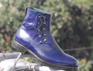 Leather Ankle Side Lace's Boots