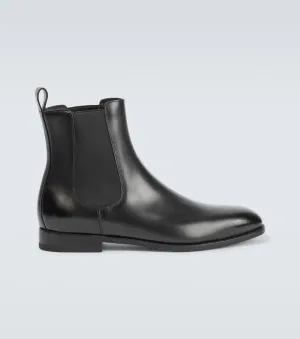 Leather Chelsea boots delsa Manolo Blahnik, black