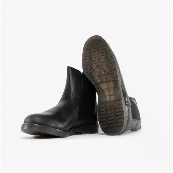 M186A Unisex Leather Gusset Chelsea Boots Black