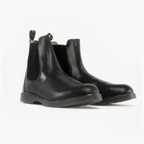 M186A Unisex Leather Gusset Chelsea Boots Black