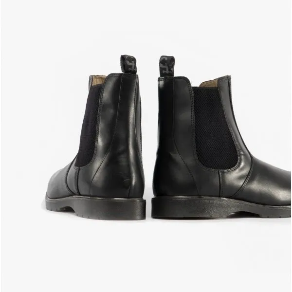 M186A Unisex Leather Gusset Chelsea Boots Black