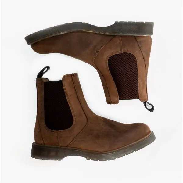 M186WB Unisex Leather Gusset Chelsea Boots Brown