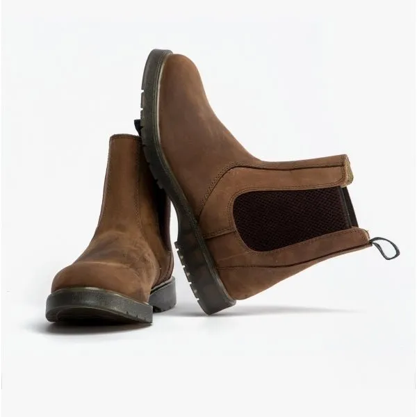 M186WB Unisex Leather Gusset Chelsea Boots Brown