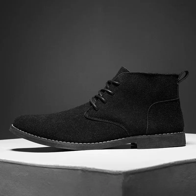 Men's Classic Suede Chelsea Boots | Lace-Up Ankle Footwear for Men