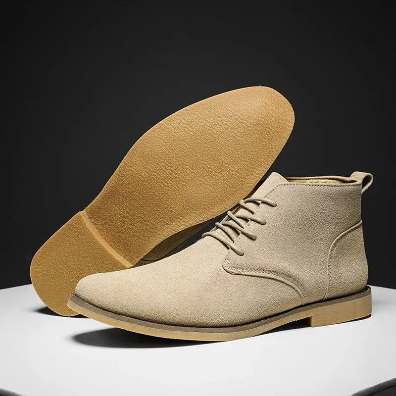 Men's Classic Suede Chelsea Boots | Lace-Up Ankle Footwear for Men