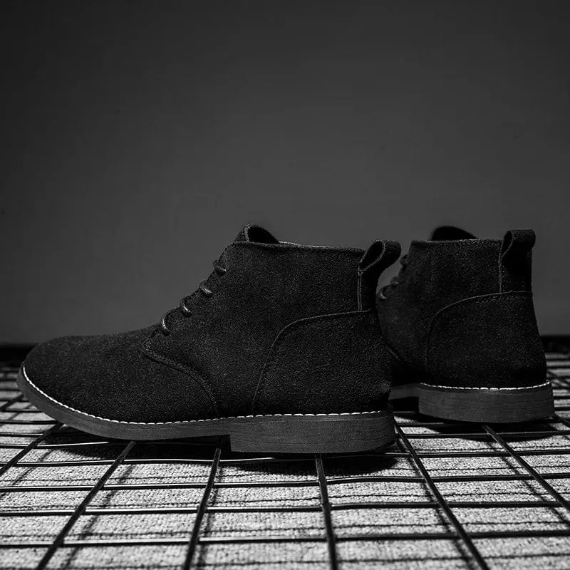 Men's Classic Suede Chelsea Boots | Lace-Up Ankle Footwear for Men